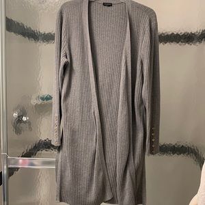 TALBOTS Soft Gray Duster mostly cotton. Quality!